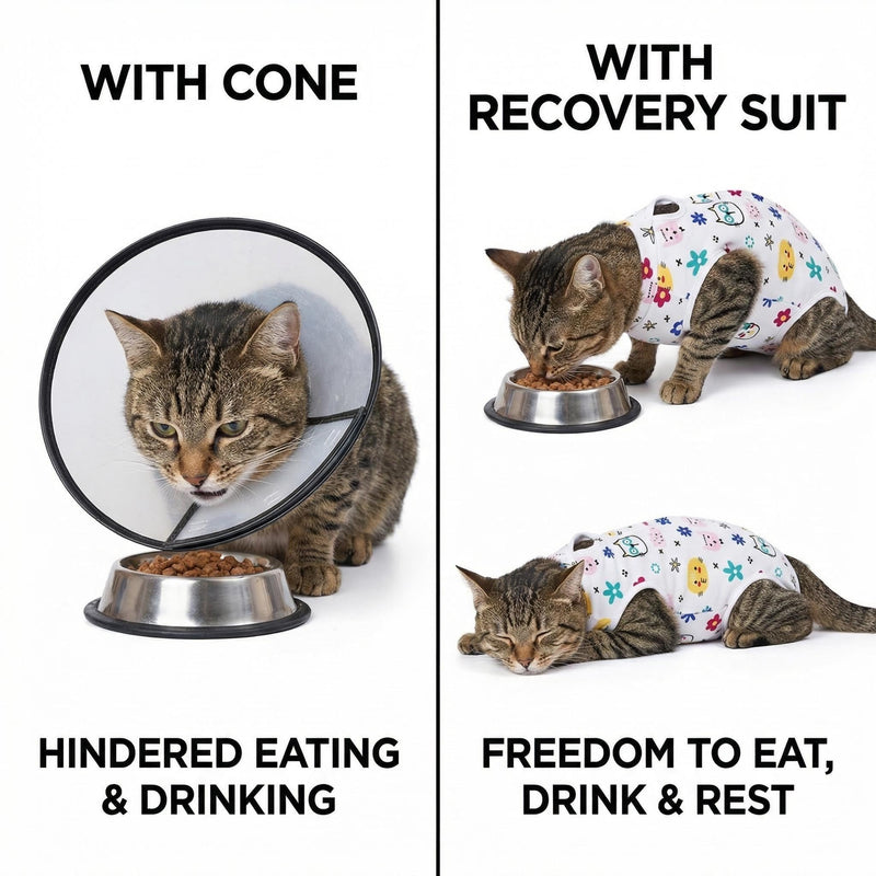 2 Pack Cat Recovery Suit S Size for 2-4 lbs Cats, Soft Cat Onesie Post Surgery with Adjustable Velcro, Breathable Cat Body Suit After Surgery, Anti Licking Cat Clothes for Spay or Wound Healing