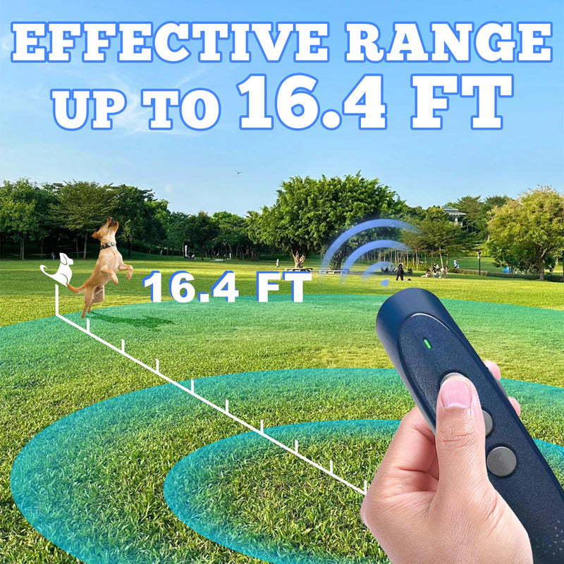 Dog Bark Deterrent Devices, Anti Barking Device for Dogs, Rechargeable Dog Barking Silencer 16.4ft, 3 Modes & Led Light Ultrasonic Dog Bark Deterrent Safe for Human & Dogs Portable Indoor&Outdoor Bule Blue