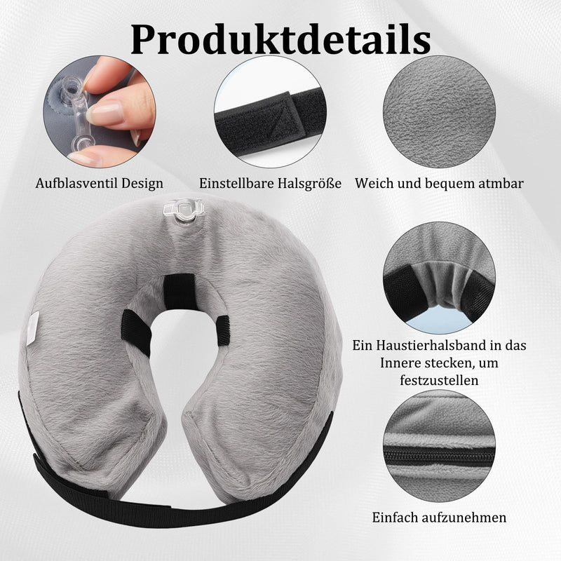 Inflatable Collar for Dogs, Soft Dog Collar with Lick Protection, Ideal for Dogs of Any Size, Easy to Use and Durable