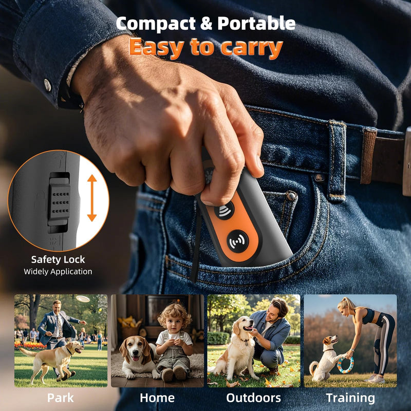 mriya Dog Bark Deterrent Device, Ultrasonic Anti Barking Device Rechargeable Dog Barking Control, Dog Training Stops Bad Behavior, Effective Control Range Ultrasonic 50ft, Safe for Human & Dogs - PawsPlanet Australia