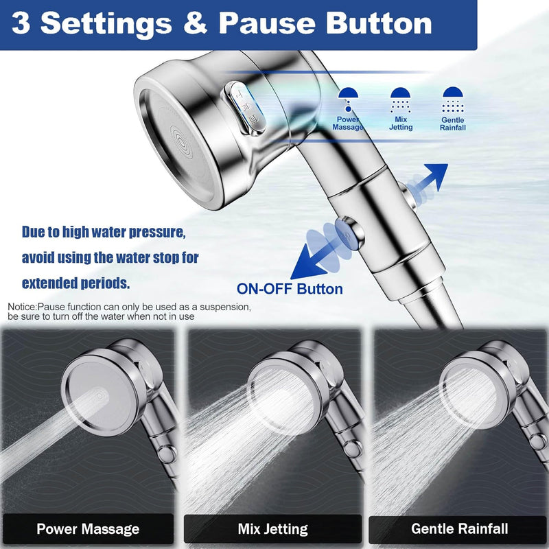 Dog Shower Attachment with On/Off Switch - Dog Bath Gently Washing the Dog/Baby, Indoor Shower Dog Wash Sprayer Kit，3 Spray Settings 79 Inch Stainless Steel Hose for Pet Care - PawsPlanet Australia