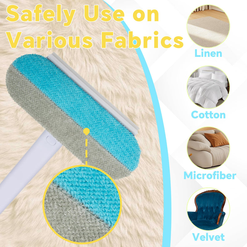 Pet Hair Removal Tool, 4 in 1 Cat and Dog Hair Remover, Gentle on Furniture, Reusable, Washable Cat Hair Remover Brush for Car, Couch, Carpet, Clothes, Window and Laundry - PawsPlanet Australia