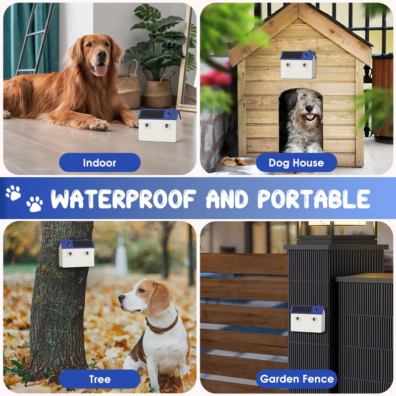 Dog Bark Deterrent Devices: Ultrasonic Anti Barking Device for Dogs with 3 Training Modes 50 FT | Solar Dog Barking Deterrent Devices | Stop Barking Dog Device for Indoor (Blue) Blue - PawsPlanet Australia