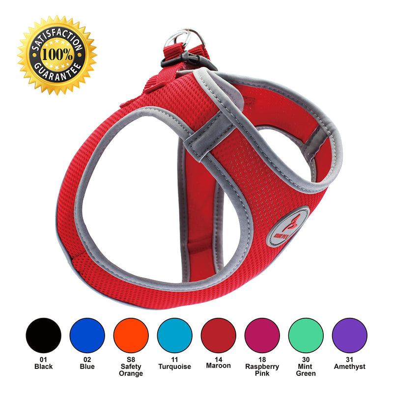 Kruz PET KZA306 Reflective Mesh Dog Harness, No Pull, Quick Fit, Comfortable, Adjustable Pet Vest Harnesses for Walking, Training, Small, Medium Dogs Orange - PawsPlanet Australia