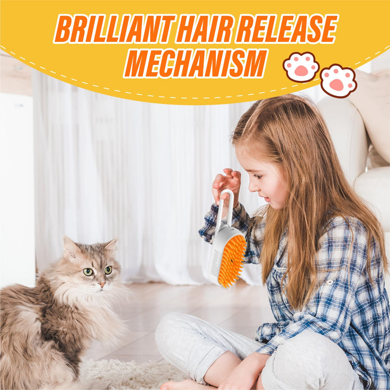 3 in 1 Cat Steam Brush, Rechargeable Steam Pet Brush for Dog,Cat and other pet Anti-Static, Cleaning, Shedding & Combing All In One 1 Count (Pack of 1) - PawsPlanet Australia