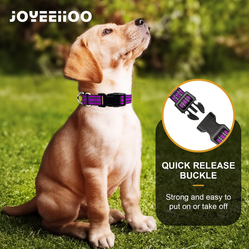 Martingale Dog Collar, Adjustable Nylon Reflective Collar with Quick Release Buckle (Real Purple, Medium) Real Purple - PawsPlanet Australia