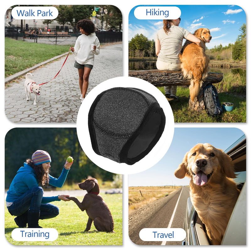 Dog Snood Swim Ear Protectors,Grey Comfort Dog Snood Ear Protector Waterproof Adjustable Dogs Ears Muffs Noise Protection for Anxiety Thunder Fireworks Bath Grooming for Small Medium Dogs(S)