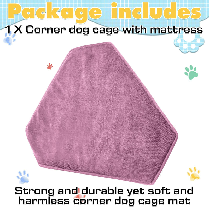 Dog Kennel Pad Furniture Crate Corner Washable Bed Large Dog Deluxe Crate Bed Pet Cage Sleeping Mat Soft Indoor Pet Corner Side Table(Only Mat)(Pink,42.5 x 23.8 Inch,Linen Fabric) - PawsPlanet Australia