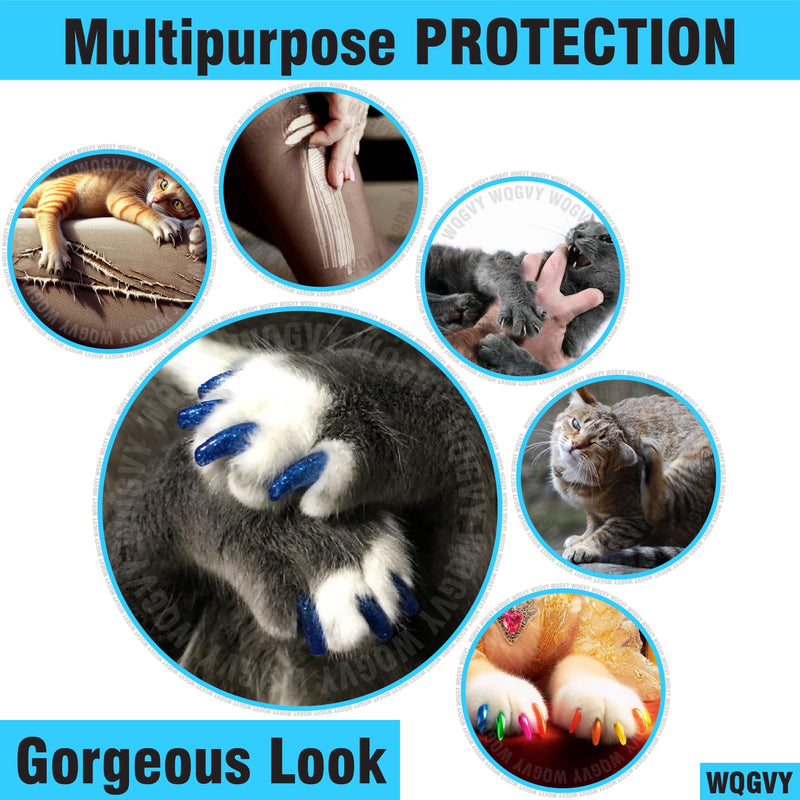 15 Colors | 150 pcs Cat Nail Caps | Cat Claw Covers Tips with Adhesives and Applicators (M) Medium - PawsPlanet Australia