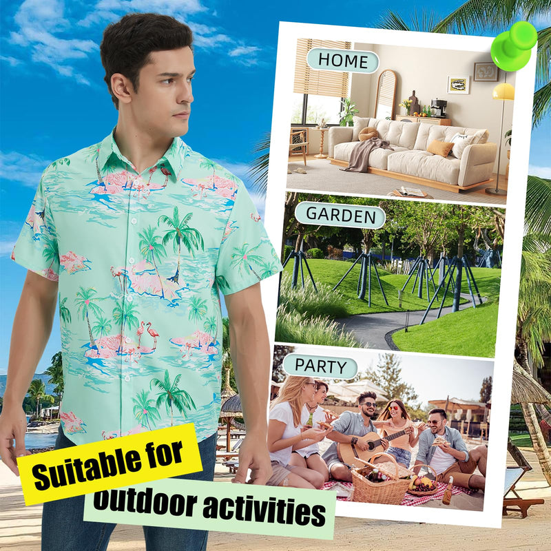 Dog Hawaii Shirts Stylish Hawaiian Themed Pet and Owner Matching Apparel Owner and Pet Shirts are Sold Separately 2XL-(53.6"Bust)-for Parents Green Only for Parents - PawsPlanet Australia