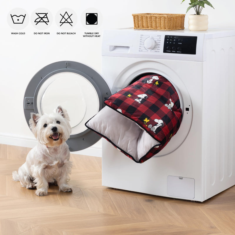 Berkshire Peanuts® Square Dog Bed, Suedemink Fleece Pet Mat with Waterproof & Non-Slip Bottom, Soft Plush Dog Mat for Crate, Couch, or Floor, Machine Washable(Snoopy Best Christmas Icons, Medium) Snoopy Best Christmas Icons Opened Up Small Navy - PawsPlanet Australia