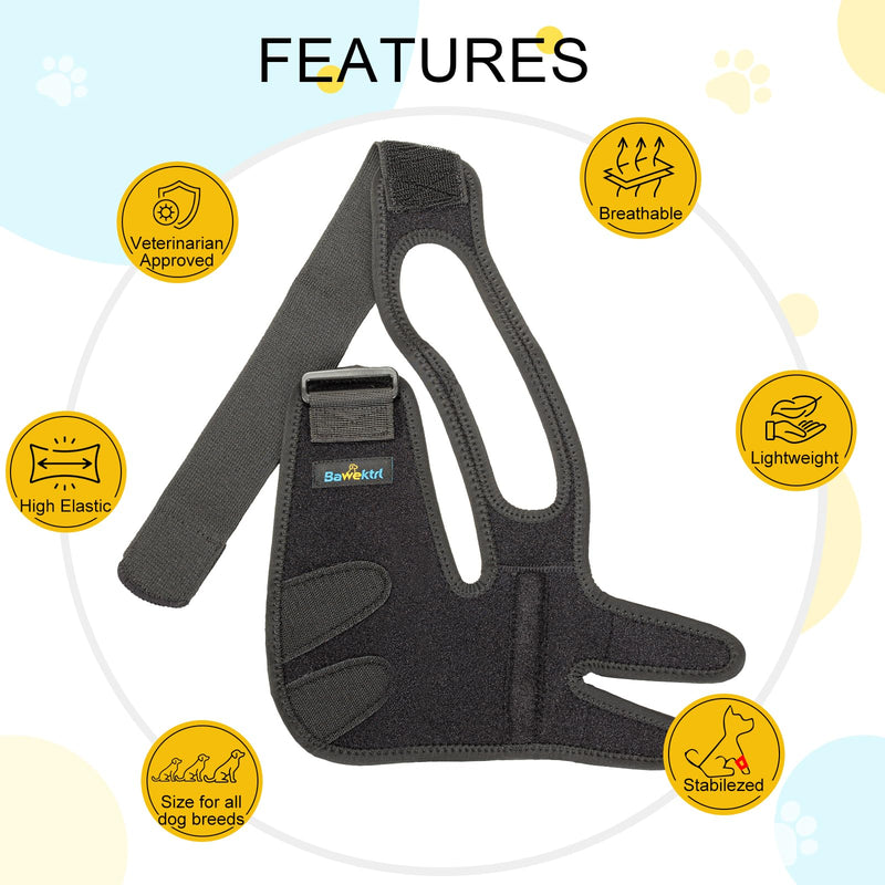 Dog Elbow Protector Brace with Metal Splint, Canine Elbow Pads &Shoulder Brace Support for Callus, Hygroma, Dysplasia, Arthritis, Dislocation, Pressure Sores, Comfort Fit for All-Day Wear L-Right
