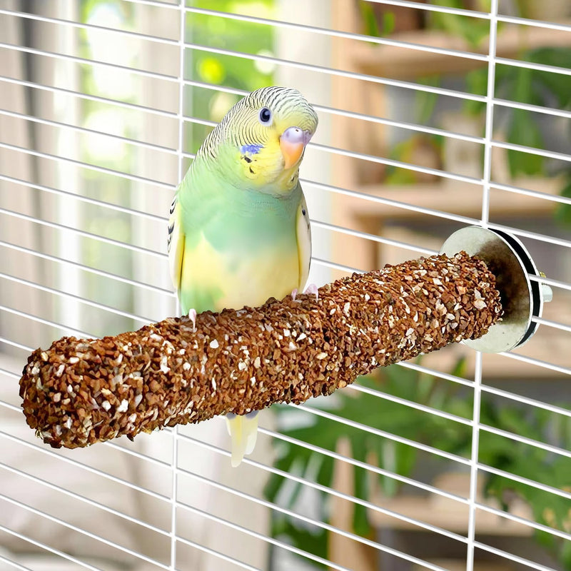 PINVNBY 4 PCS Natural Bird Perches Calcium Mineral Parakeet Chewing Toy Sticks Parrot Beak Grinding Stone Cage Accessories for Small Medium Budgie Cockatiel Conure Lovebird Colorful - PawsPlanet Australia
