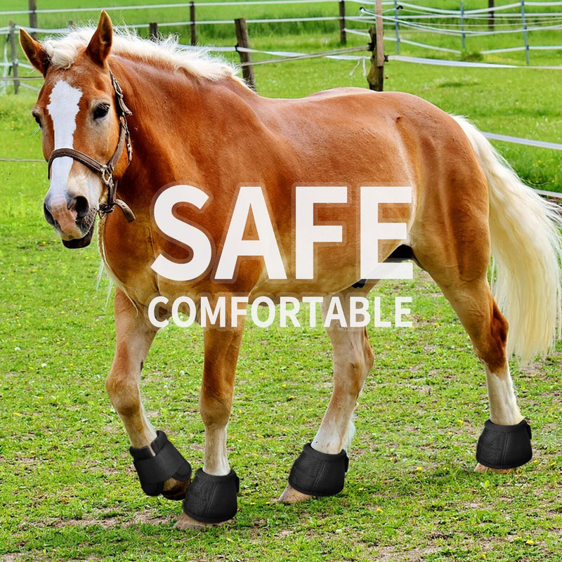 2 Pcs Horse Boots and Horse Leg Protectors, Horse Protection Training Equipment Packages and Accessories Black black -M