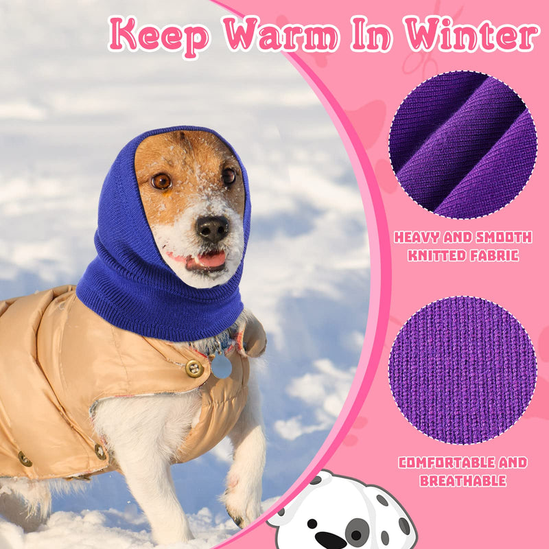 Saintrygo 4 Pcs 3 Size Snoods for Dogs Pet Dog Ear Wrap Cover Dog Sound Proof Ear Muffs for Dogs Barking and Bathing Warm Winter Dog Ear Scarf for Calming Pet(Gray, Pink, Blue, Purple) Gray, Pink, Blue, Purple - PawsPlanet Australia