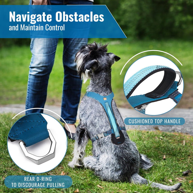 No-Pull Dog Harness with Handle - Escape Proof, Anti-Pulling, Grip Control, Multi-Angle Reflective for Safe Walks & Training, Easy On & Off, Metal Buckle–Pet Harness, Medium/Large Dogs- H4- Orange L:Neck19.7"~27.6",Chest24.8"-33.5" - PawsPlanet Australia