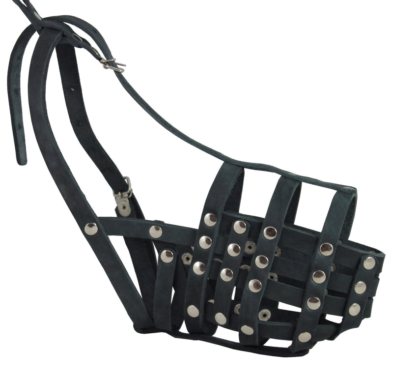 Dogs My Love Secure Genuine Leather Mesh Dog Basket Muzzle - Doberman Male, (Circumference 14", Snout Length 3.5")