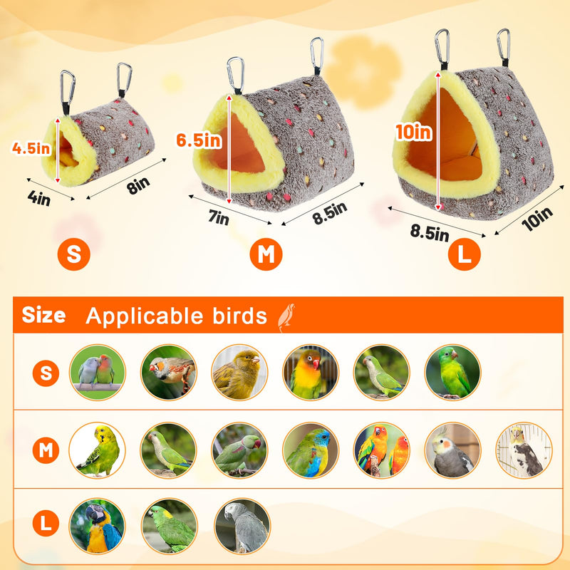 MEWTOGO Medium Warm Bird Nest House - Cozy Bird Bed for Cage with Mat, Hanging Hammock Shed Hideaway Hut for Budgerigar Monk Parakeet Rose-Ringed Parakeet Plain Parakeet Sun Conure Cockatiel - PawsPlanet Australia