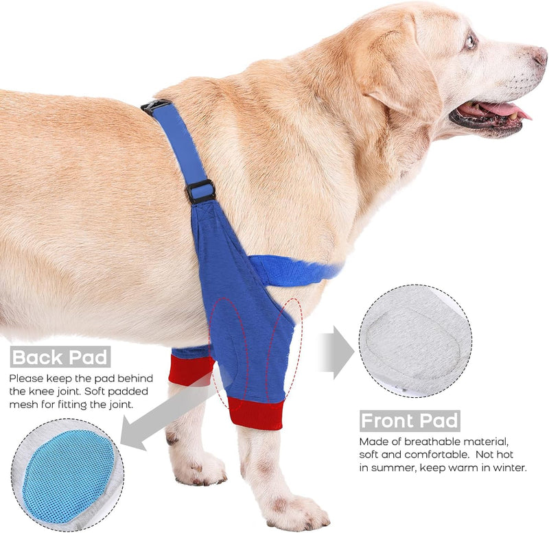 Qcwwy Elbow Pads for Dogs, Front Leg Protection for Dogs, Soft Padded Elbow Brace for Pets, Leg Wound Protection for Dogs, Front Leg Splints, Recovery Sleeves for Dogs (XL)