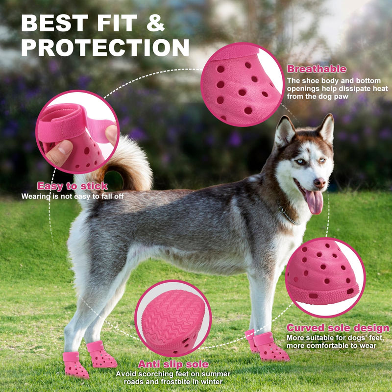 Dog Shoes Breathable Dog Shoe for Hot Pavement, Dog Booties and Paw Protectors, Non-Slip Waterproof Dog Sandals Boots (Pink, L: (3.1’’x2.5'')(L*W)) Pink L: (3.1’’x2.5'')(L*W)