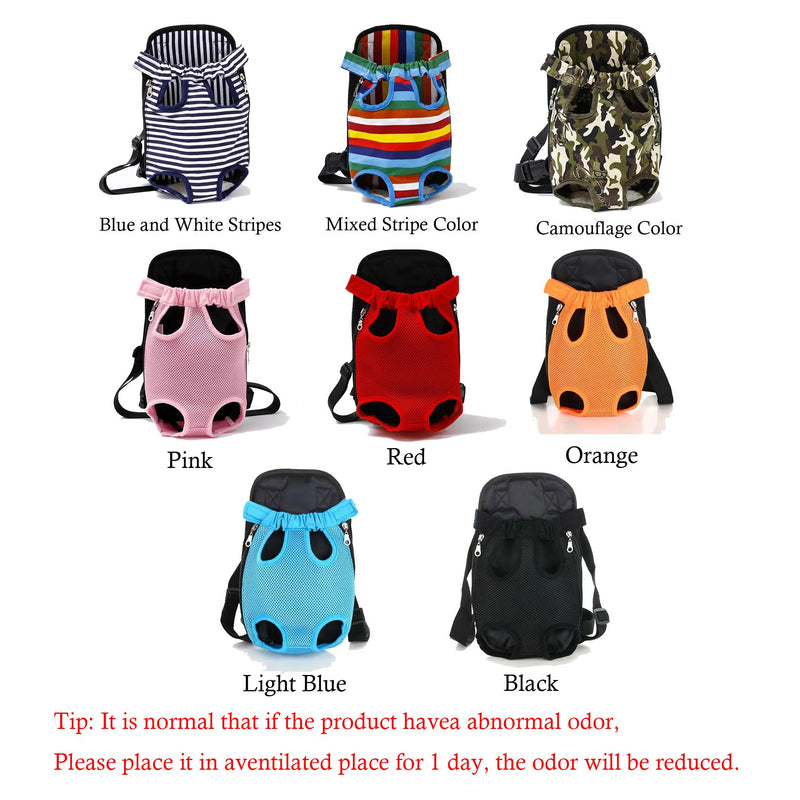 Pet Carrier Backpack, Adjustable Pet Cat Dog Carrier Backpack Travel Bag, Legs Out,Dog Carrier for Hiking Camping Travel, Sling Bag for Small Medium Dog Cat (BlueWhiteStripes, Medium (3.5-6.5LBS)) Medium (3.5-6.5LBS) BlueWhiteStripes - PawsPlanet Australia