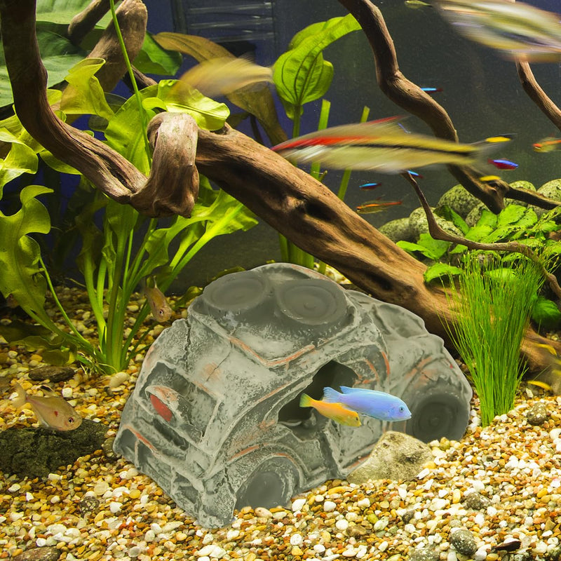 New model car aquarium with aquatic plant landscaping decorations and aquarium ornament decorations fish tank landscaping (Resin car) - PawsPlanet Australia