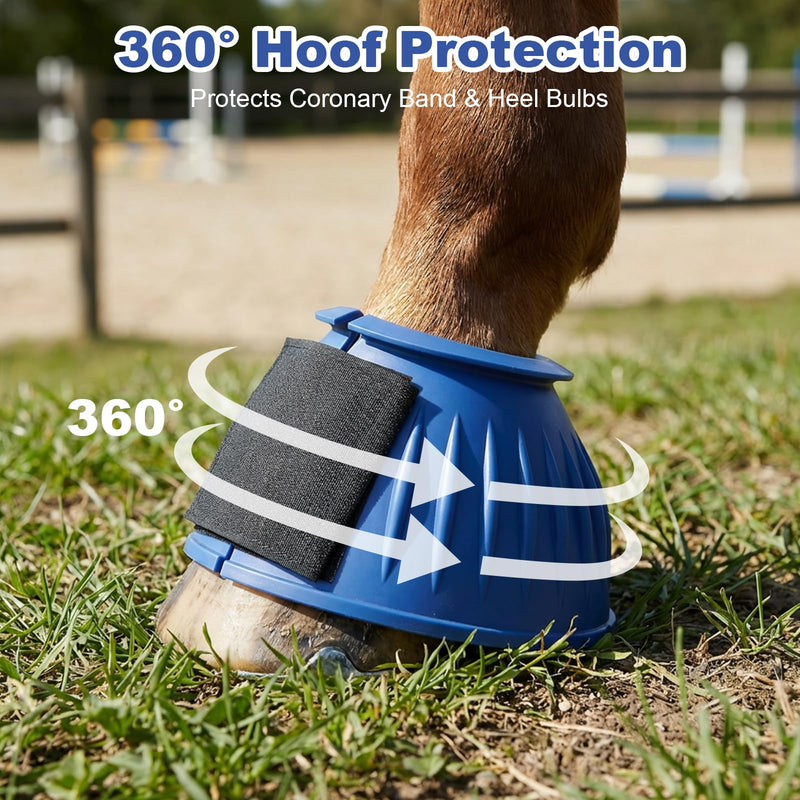 Bell Boots for Horses, Protect Against Hoof Impact Trauma, Rubber Bell Boots for Horses, Made of Rubber,1 Pair Blue
