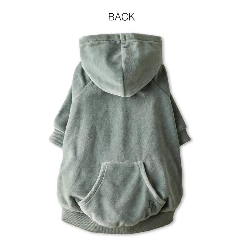 Cooper II Organic Cotton Velour Dog Hoodie Pet Coat for Small, Medium and Large Dogs, Sage, X-Large (55-80 lbs) X-Large (55-80 lbs) - PawsPlanet Australia