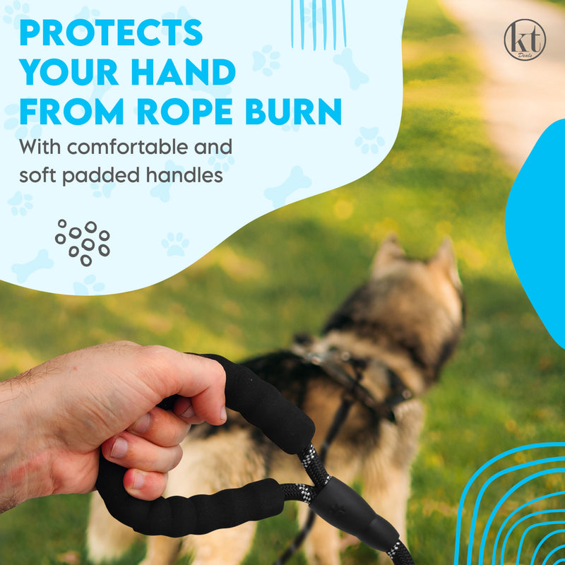 5 FT Dog Leash with Padded Handle and Reflective Rope Heavy-Duty Padded Leash for Small Medium and Large Dogs - PawsPlanet Australia