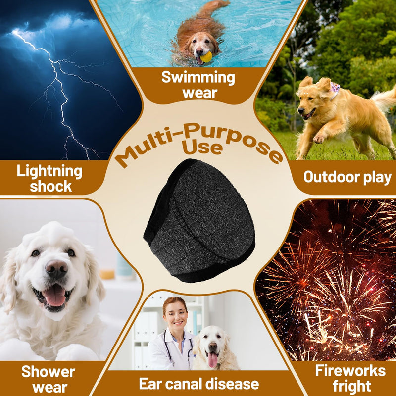 Dog Ear Protectors Waterproof Noise Reduction, Adjustable Pet Ear Covers for Grooming, Bathing, Thunder, Fireworks, Swimming(Gray, S) style 3