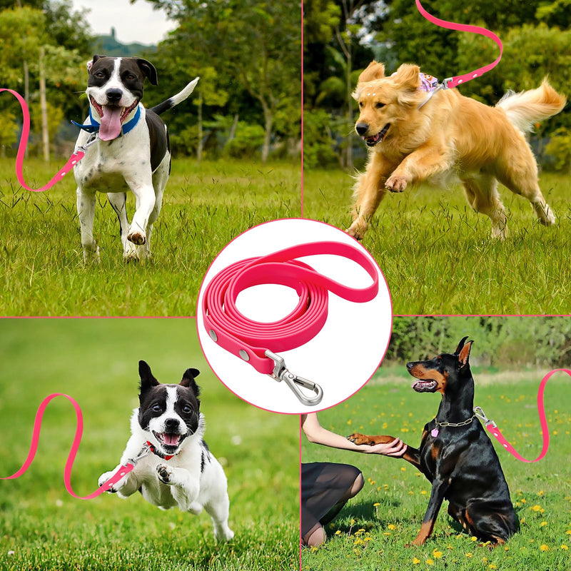 Waterproof Long Dog Training Leash 6ft Outdoor PVC Dog Leashes Great for Large Medium Small Dog Training Lead,Beach,Yard,Play,Camping(Rosered RoseRed - PawsPlanet Australia