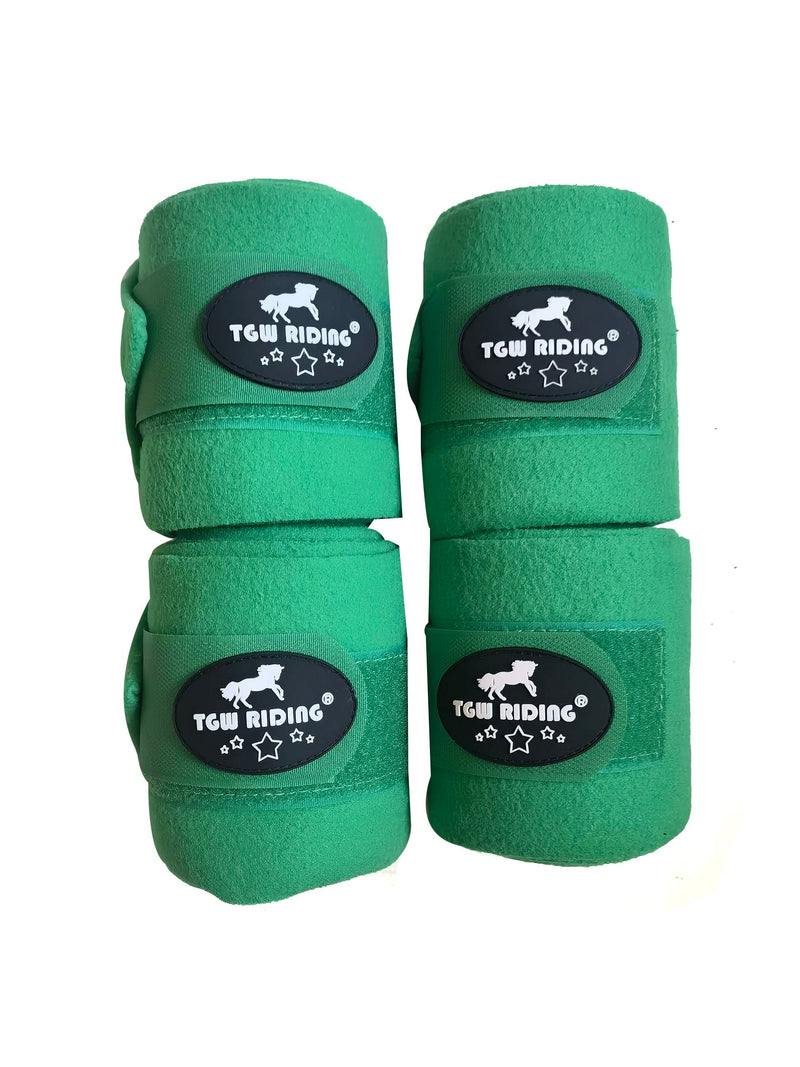 TGW RIDING Horse Polo Leg Wraps, Horse Leg Wraps, Horse Fleece Bandages,4-Pack Green - PawsPlanet Australia