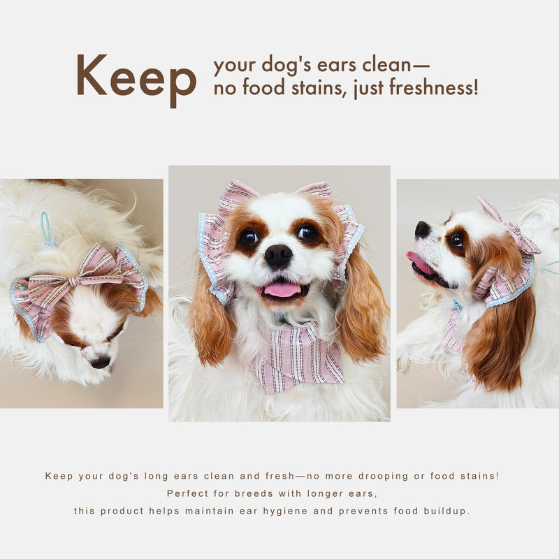 Soft Cotton Dog Headband for Cocker Spaniel, Cavalier, Springer - Adjustable Bow Pet Hair Accessory (Dog Bow Beige) - PawsPlanet Australia