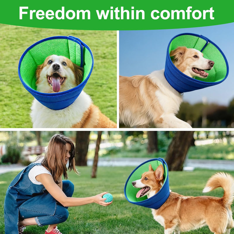Adjustable dog collar, soft lick protection collar for dogs, breathable neck brace, protective collar for dogs, size S (23-27 cm), postoperative care & wound protection