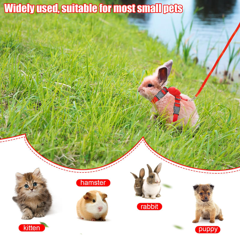 Bunny Harness and Leash for Rabbits,2 Pack Adjustable Bunny Harness,Cute Vest Harness and Leash Set, for Rabbit,Kitten, Puppy, Pig and Small Pet Animals Carrot, Strawberry Medium - PawsPlanet Australia