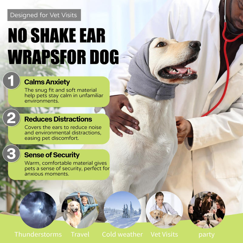 Dog Reducing Noise Hoodies, Dog Ear Covers for Bath, Thunderstorms, Dog Anxiety Relief Hat, Warm Windproof Dog Ear Cover Hat M-Head Circle(13.7"~18.9") Purple - PawsPlanet Australia