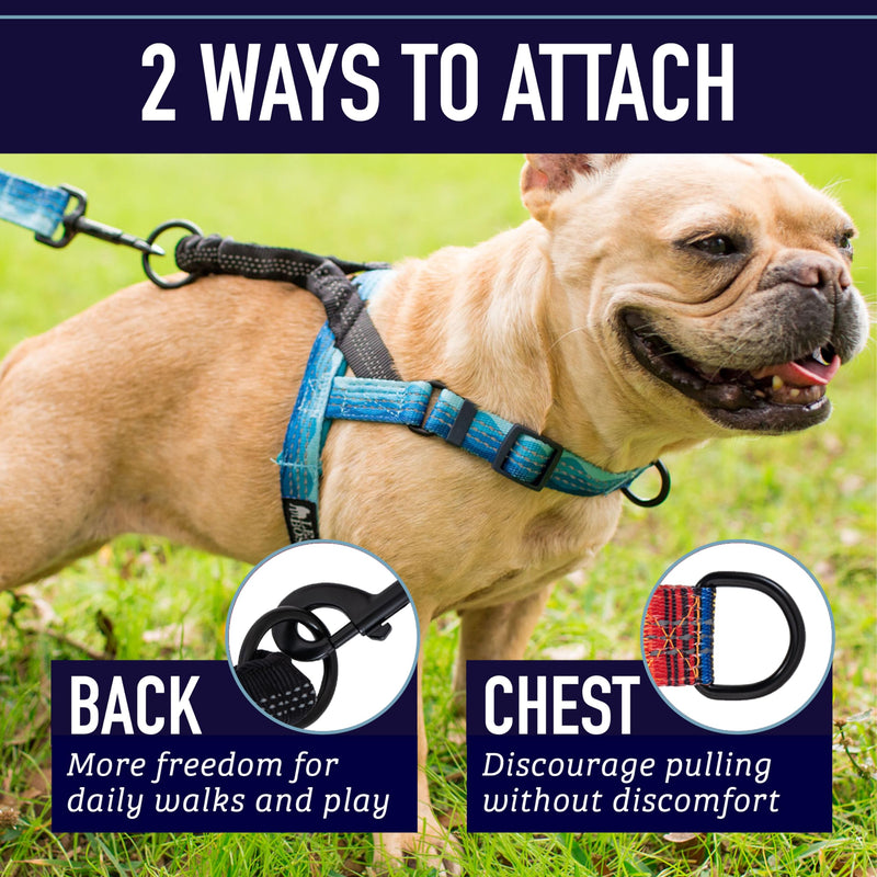 Leash Boss No Pull Dog Harness, Easy Walk for Small, Medium, and Large Pets, Reflective with Rear and Front Clip Attachment (Blanket Pattern, Extra Large) Orange - Blanket - PawsPlanet Australia