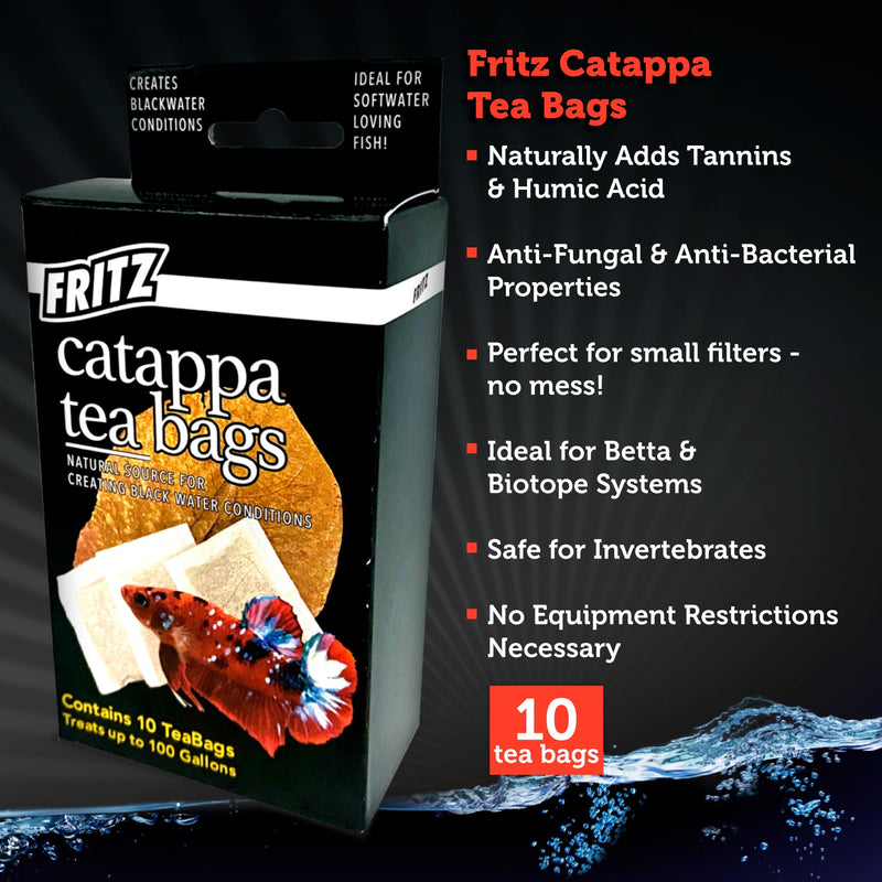 Fritz Aquatics Betta Botanicals for Betta and Community Fish Aquariums (Cattapa Tea Bags - 10ct)