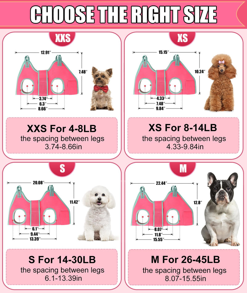 Dog Grooming Hammock,XS Pink Hanging Harness Holder for Nail Clipping/Trimming,Grooming Sling Hanger with Thick Fabric Neck Support,Strap Restraint for Claw Care X-Small 8-14 LB/Pink - PawsPlanet Australia