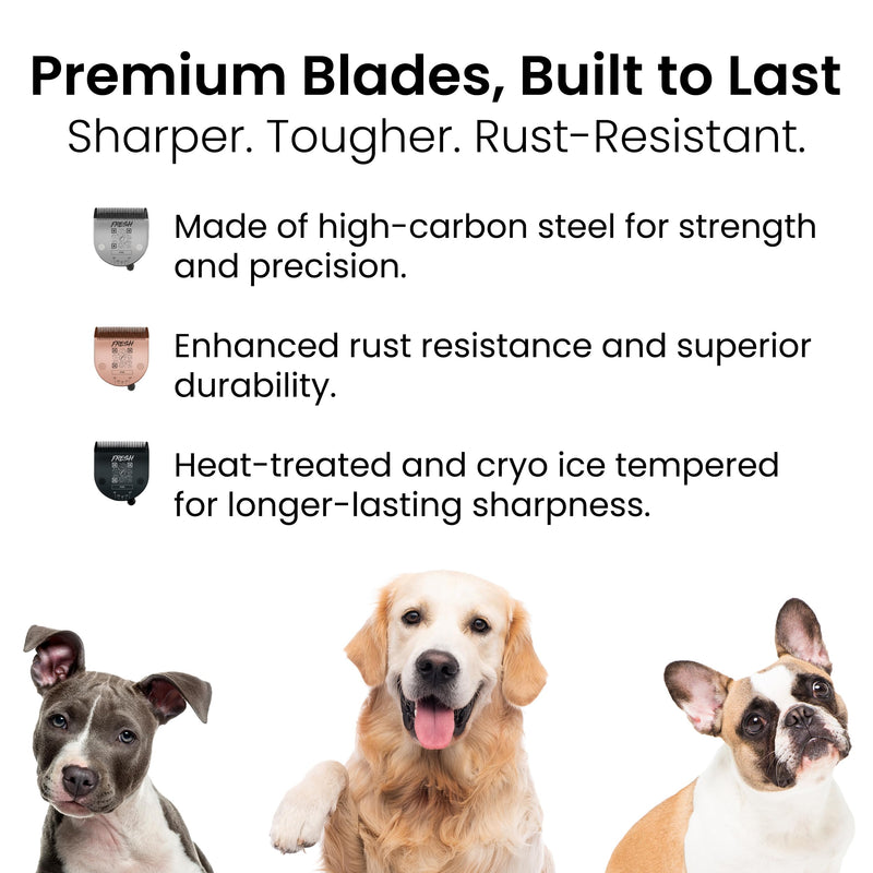 Fresh 5-in-1 Adjustable Pet Grooming Clipper Blades, Fits Wahl 5-in-1 Adjustable Clippers Along with Most Other Brands, Dog Grooming Supplies, Rose Gold - PawsPlanet Australia