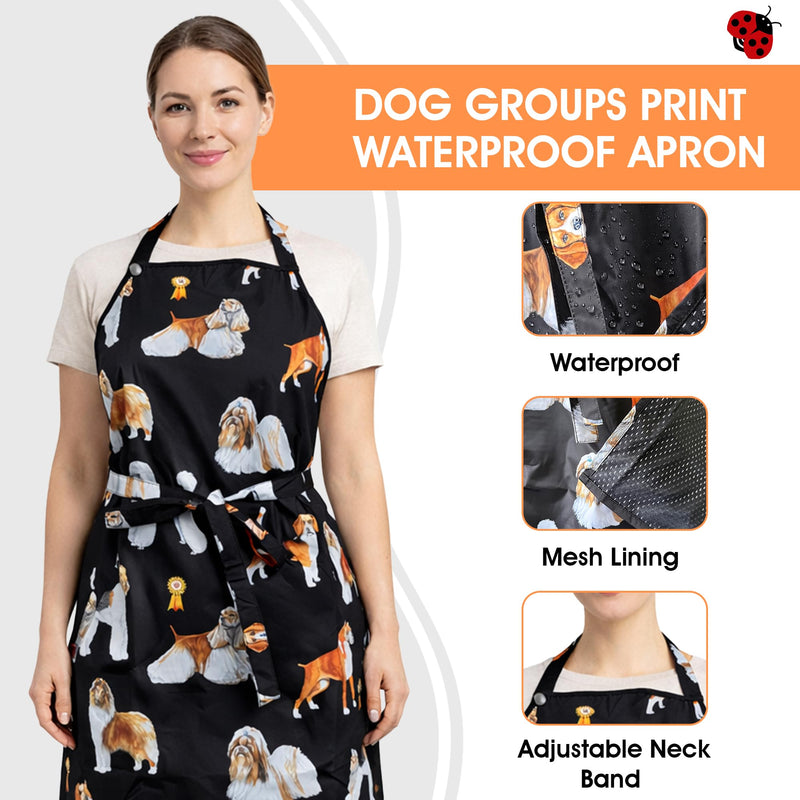Ladybird Line 655 Unisex Dog Groups Waterproof Apron, Hair Bleach Resistant, Adjustable Neck Band, Breathable Mesh Lining - PawsPlanet Australia