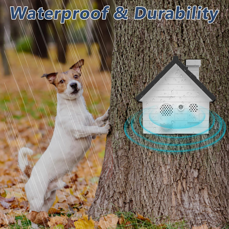 Anti Barking Device, Dog Bark Deterrent Devices, Anti Barking Device Indoor Outdoor, Ultrasonic Dog Barking Control Devices with 4 Modes Up to 50 Ft, Anti Bark Device for Dogs, Dog Barking Silencer white