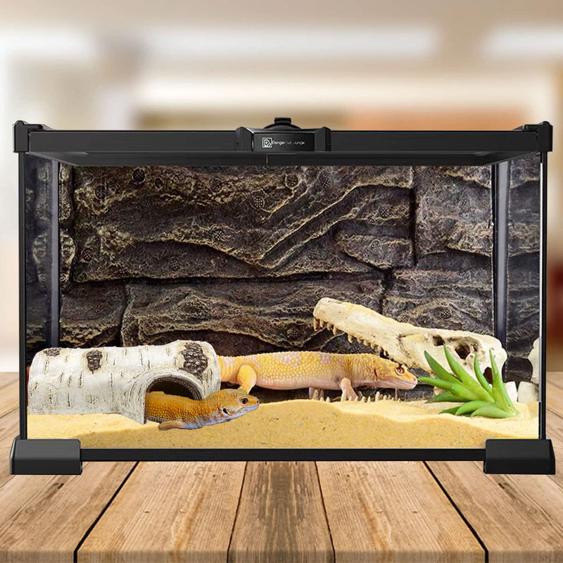 Cosyall Reptile Hide Caves Simulation Tree Hideout Snake Hide Leopard Gecko Terrarium Plastic Plant Leaves Ornament Habitat Shelter Decor for Lizard Hermit Crab Spider Frog Amphibians Large - PawsPlanet Australia