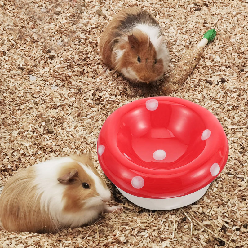 POPETPOP Hamster Mushroom Bowl - Ceramic Hamster Food Bowl Gerbil Water Feeding Dish Small Animal Bowl Container for Guinea Pigs Gerbil Mouse Rat Chinchilla