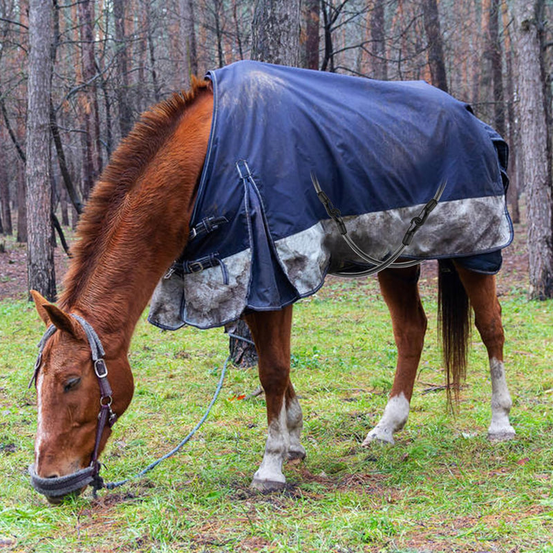 Horse Blanket Strap with Adjustable Double Headed Clip, Horse Blanket Leg Strap Elastic Replacement Strap - PawsPlanet Australia