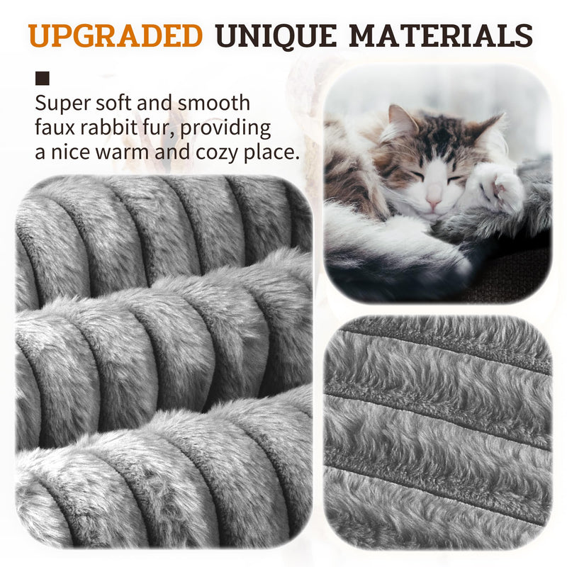 NWK Pack of 4 Fluffy Self Warming Cat Mat, Cat Blanket, Thermal Dog Mat, Washable, Non-Slip Bottom for Sofa & Crate & Kennel & Car Seat (Misty Gray, Small (19'' X 15'' X 0.7'')) Misty Gray Small (19'' X 15'' X 0.7'') - PawsPlanet Australia