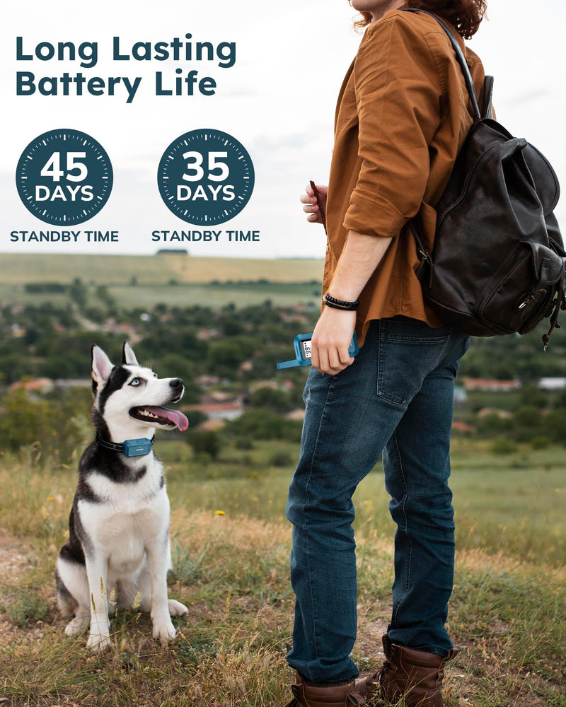 Jugbow Dog Shock Collar - 4200FT Dog Training Collar with Remote, IPX7 Waterproof Electric Collar with 4 Training Modes, Security Lock, Rechargeable e-Collar for Dogs 10-120lbs Blue - PawsPlanet Australia