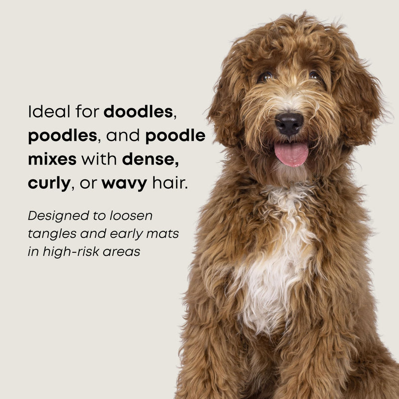 Freshly Bailey Metal Comb for Dogs - Greyhound Comb for Grooming Poodle, Doodle, Goldendoodle - Dog Comb with Dual Teeth for Curly & Wavy Coats