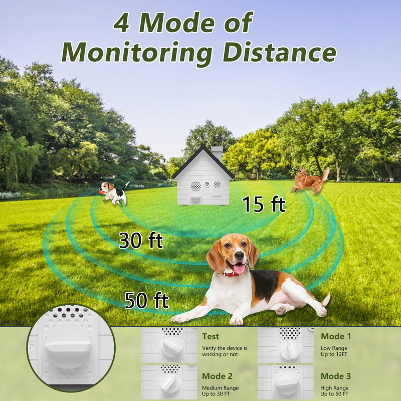 Dog Barking Deterrent Devices, Anti Barking Device, Ultrasonic Dog Barking Control Devices, Anti Barking Device Indoor Outdoor with 4 Modes Up to 50 Ft, Dog Barking Silencer
