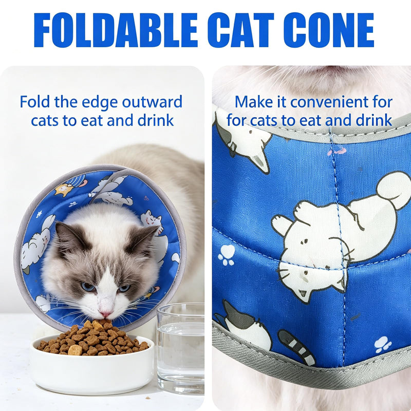 Cat Cone Collar Soft Adjustable,Cat Recovery Collars,Stop Licking After Surgery,Pet Recovery Collar,Suitable for Kittens,Small Dogs,and Puppies(M)